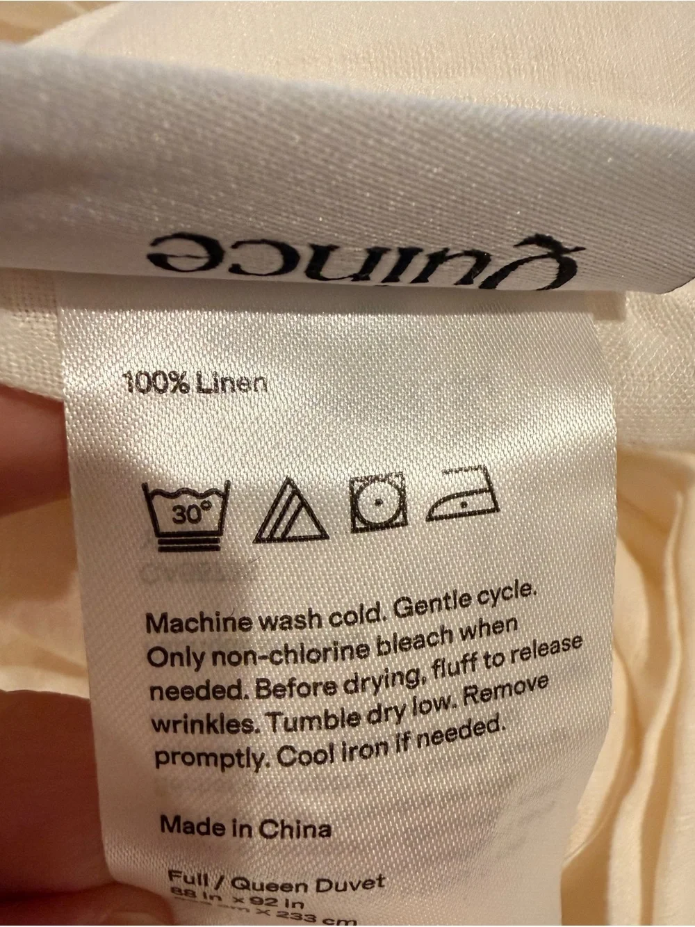 Quince Full/Queen European Linen Duvet Cover.